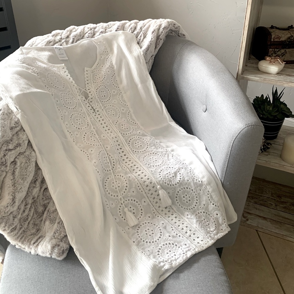 Kona Sol Sheer White Beach Cover up